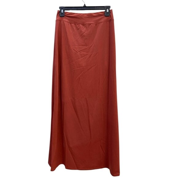 Halara High Waisted Decorative Buckle Split 2-in-1 Maxi Casual Skirt Sz XS Red - Picture 11 of 13